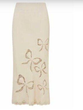 NWT Loveshackfancy Darion crepe skirt in cream xXl